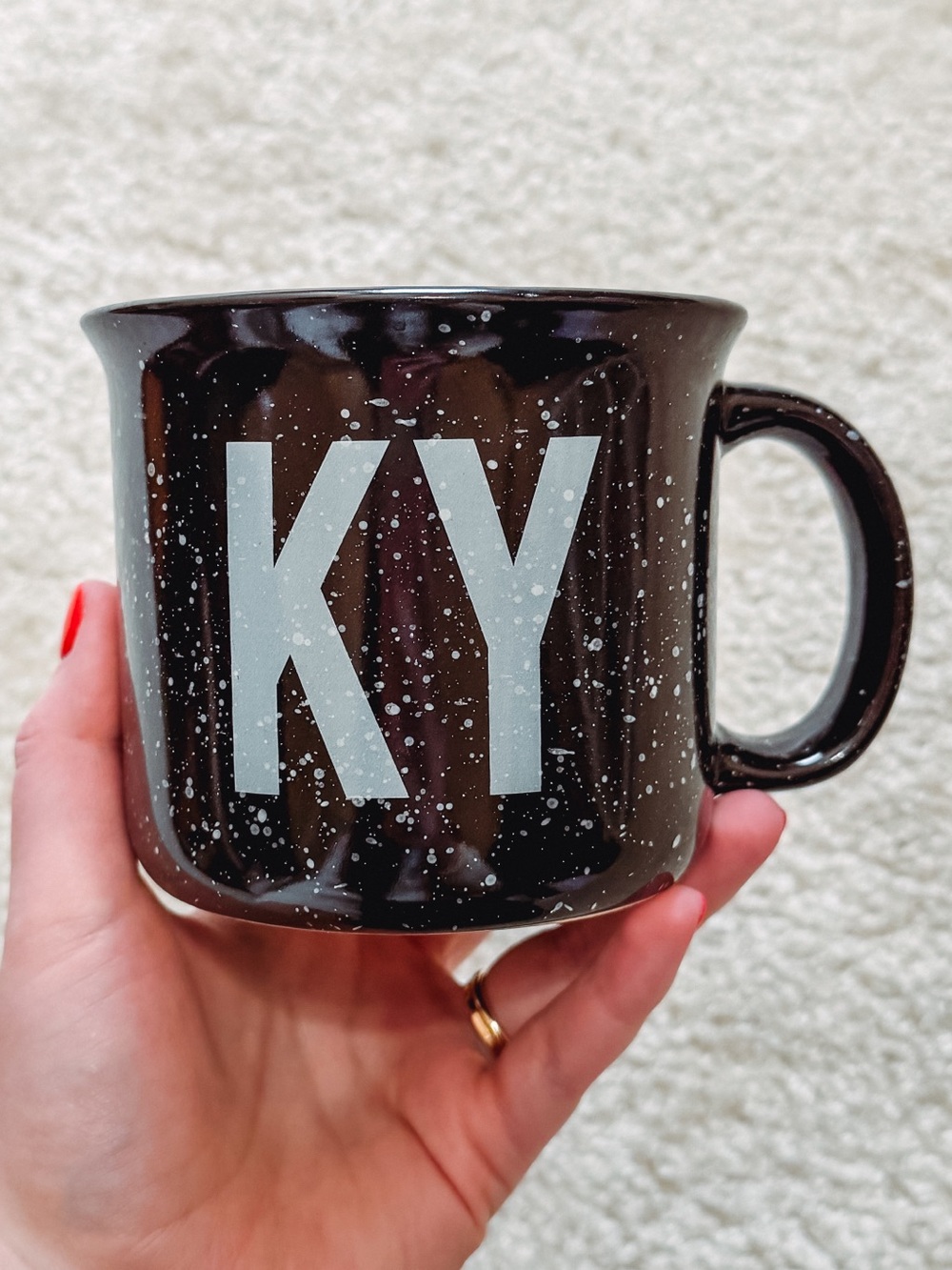 KY Speckled Campfire Mug Black 14 oz